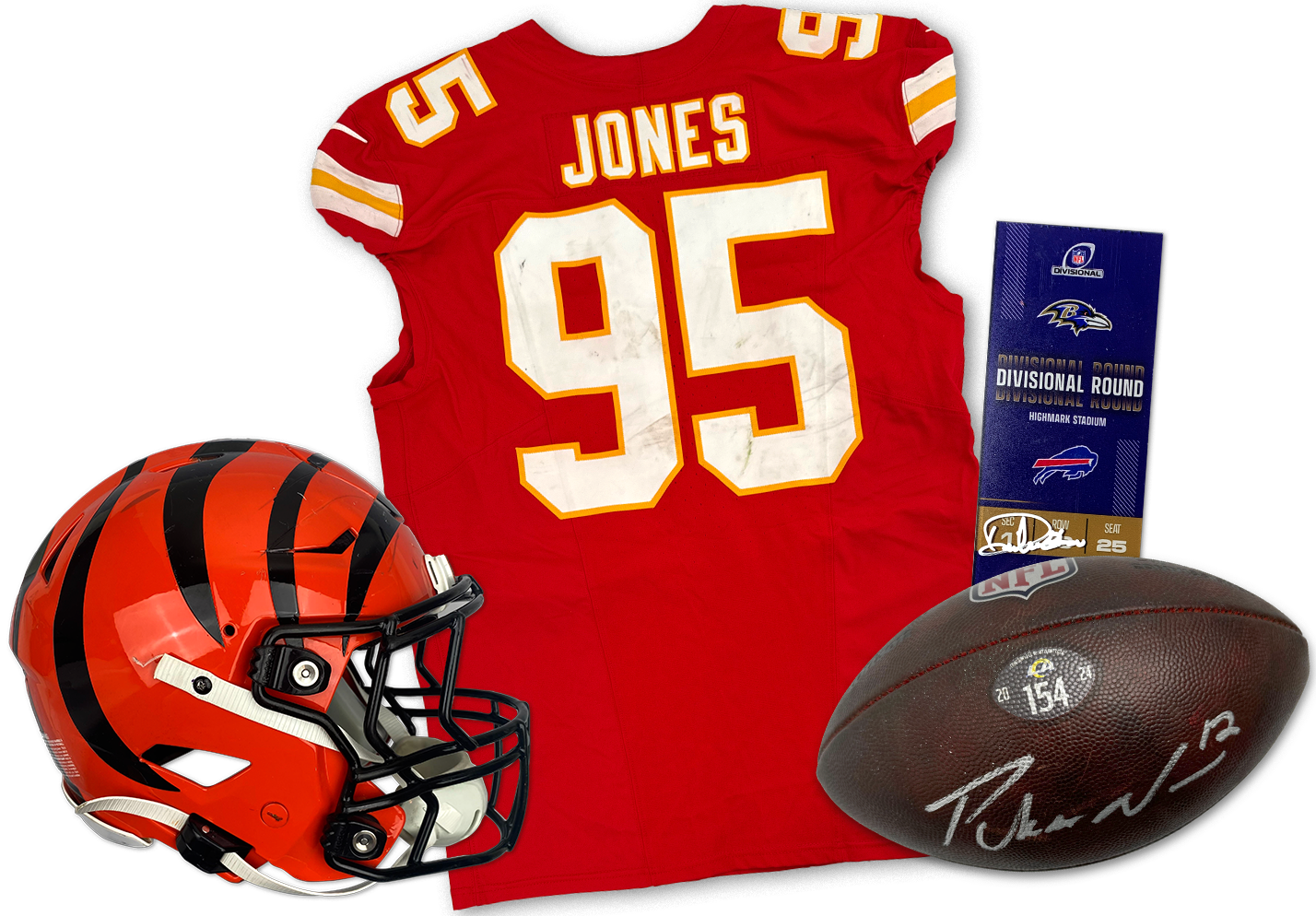 Game-used gear collage